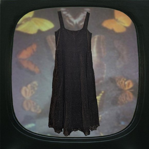 nwt aritzia sojourn black tiered babydoll midi dress - Picture 2 of 4